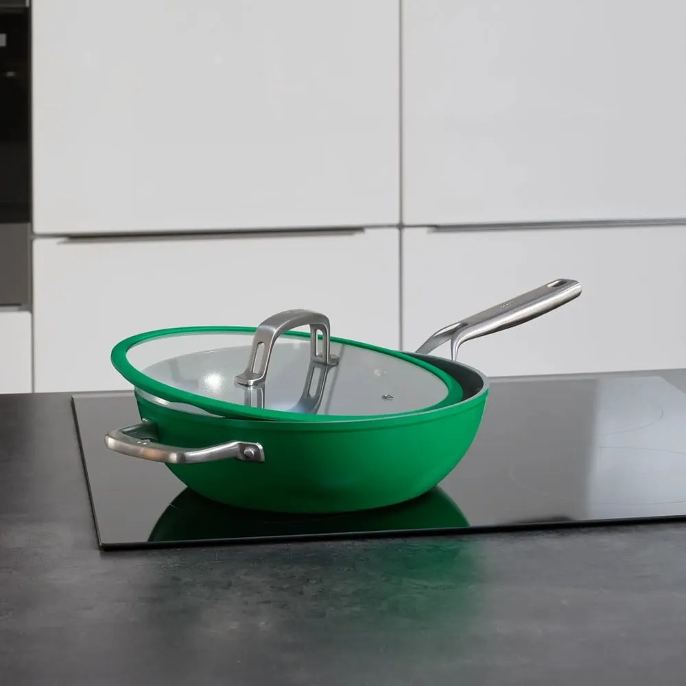 Wok hliníková panvica s pokrievkou/s nepriľnavým povrchom ø 28 cm Meda 3.0 – FABINI