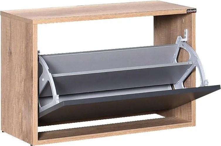 Botník (skrinka na topánky) Tosina 1 (orech svetlý + antracit). Akcia -13%. Vlastná spoľahlivá doprava až k Vám domov. 1094531