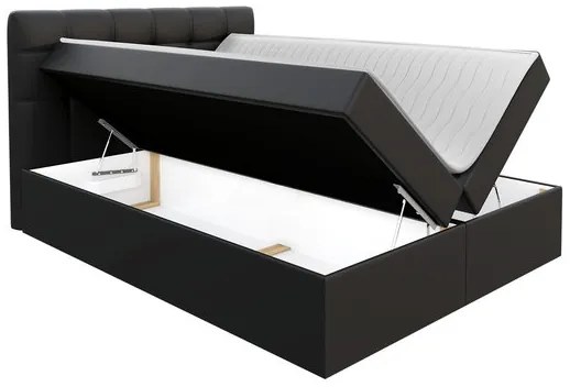 Manželská posteľ Boxspring Kennedy (140x200) (ekokoža Soft 011 (čierna)). Vlastná spoľahlivá doprava až k Vám domov. 1059305