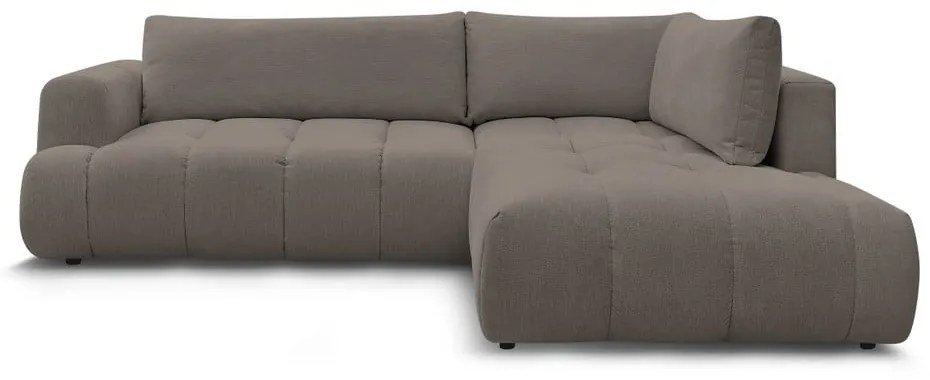 Taupe rozkladacia/s úložným priestorom rohová pohovka (pravý roh/do L) Fuji – Bobochic Paris