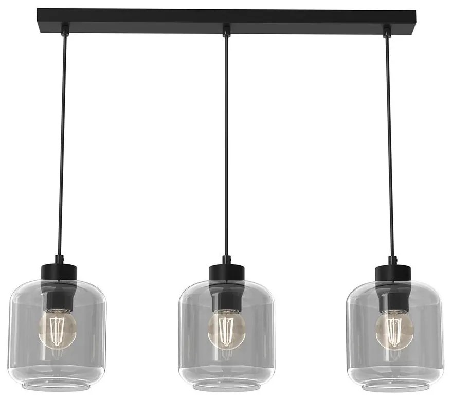 Luster na lanku SOMBRA 3xE27/60W/230V šedá