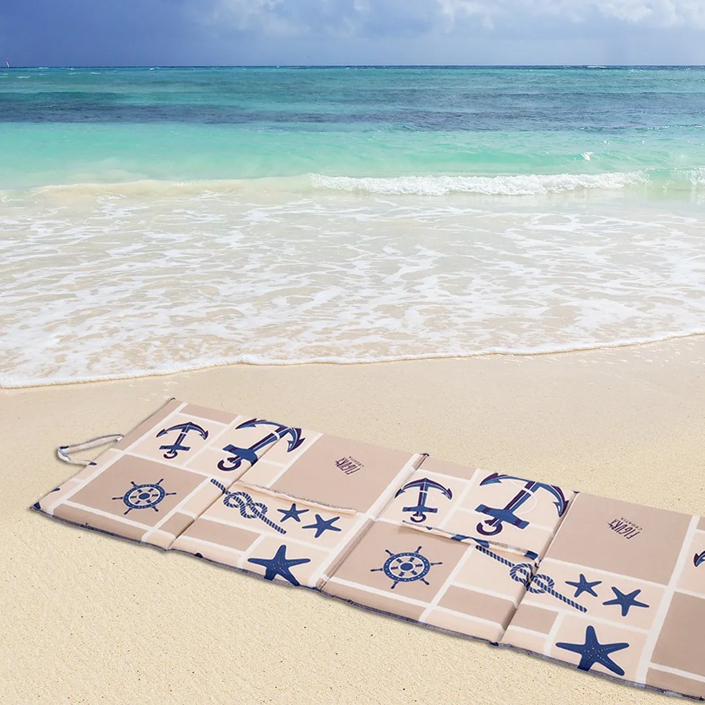 Plážové ležadlo MARINE 137x49 cm, béžové