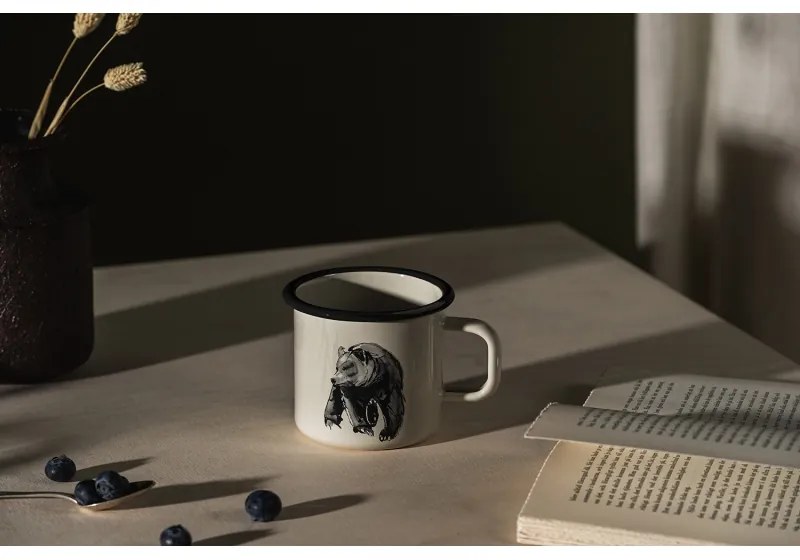 Hrnček Bear 0,37l, smalt / béžový
