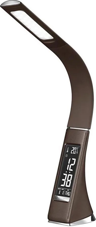 LED Stmievateľná stolná lampa s displejom GALA LED/6W/230V hnedá