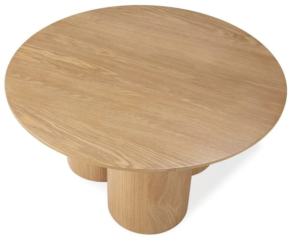 Okrúhly konferenčný stolík v dekore duba v prírodnej farbe ø 80 cm Lua – MOME