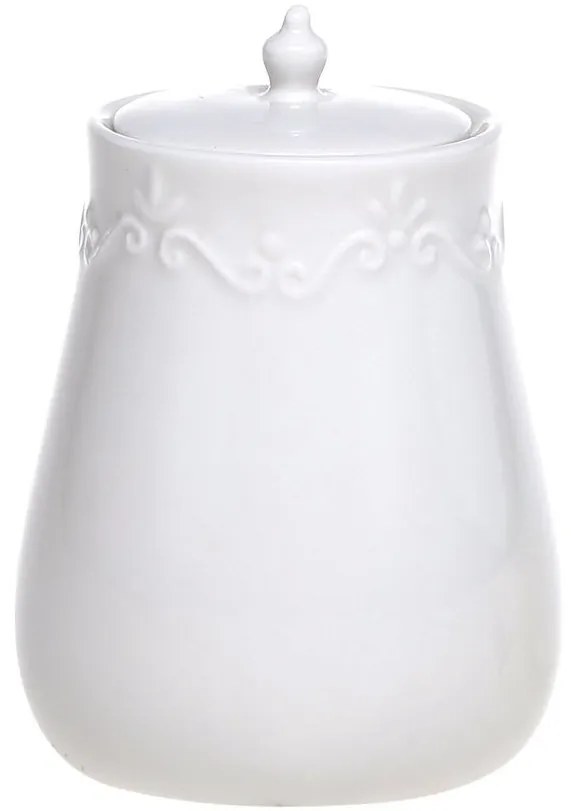 Porcelánová dóza s čipkou Provence lace - 8,5*13 cm / 320 ml