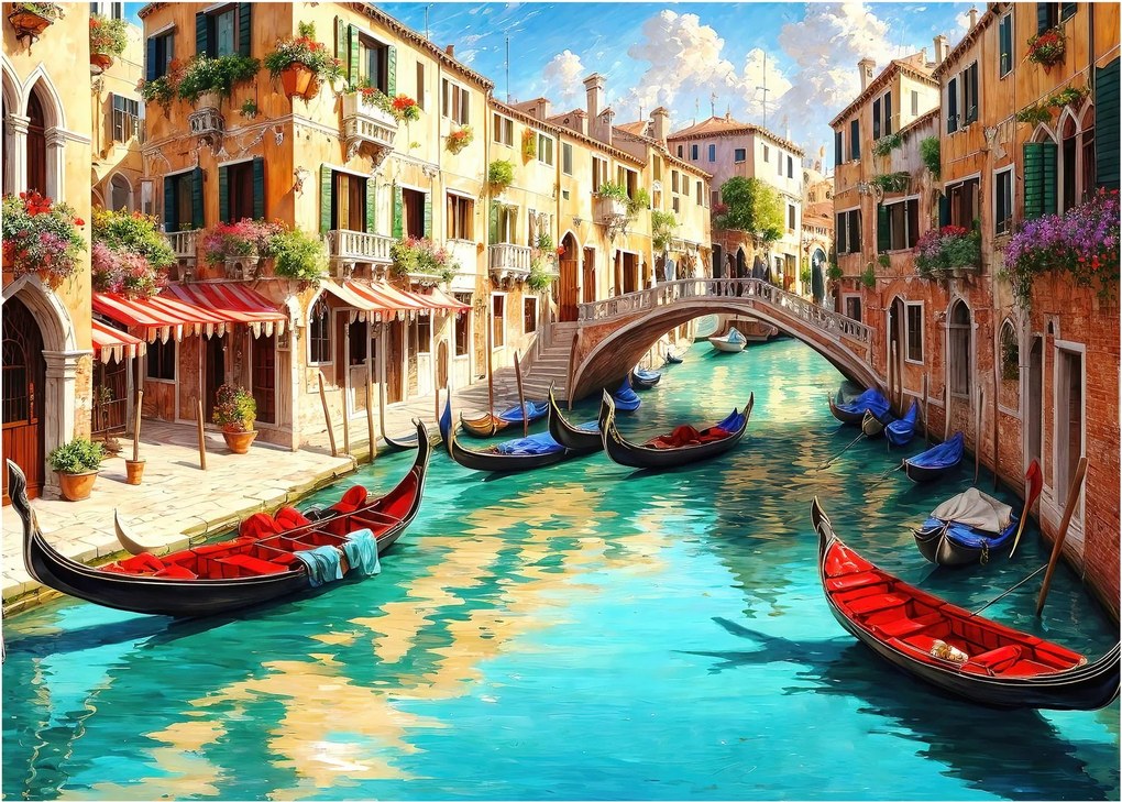 Sklenený obraz - Benátky (70x50 cm)