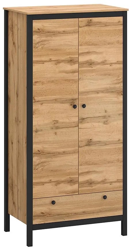 Skriňa Palmer 2D1S dub wotan / čierna