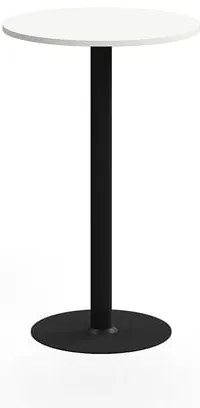 Barový stôl ALVA, Ø700x1100 mm, s kotvením do zeme, HPL, čierna/biela