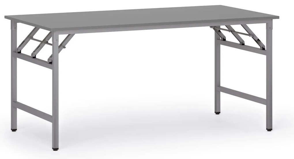 Konferenčný stôl FAST READY, 160x80 cm, sivostrieborná podnož, grafit
