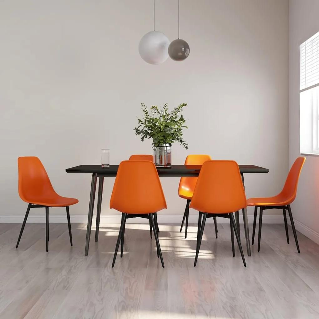 Jedálenské stoličky 6 ks oranžové PP 3082350