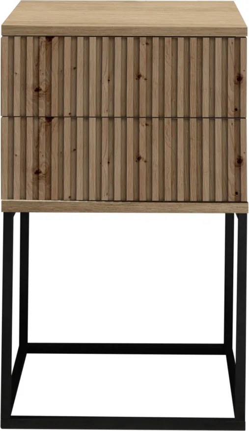 Nočný stolík s 2 zásuvkami Marle, dub artisan