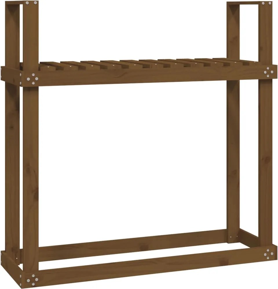 vidaXL Stojan na palivové drevo medový 110x35x108,5cm masívna borovica