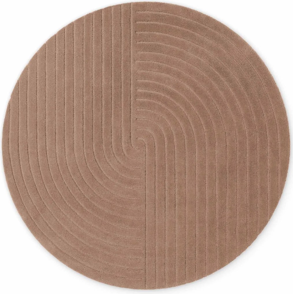 Vikosa, Kusový koberec Vikosa Arcura 106300 Brown kruh, 200x200 (priemer) kruh, hnedá, obývacia izba