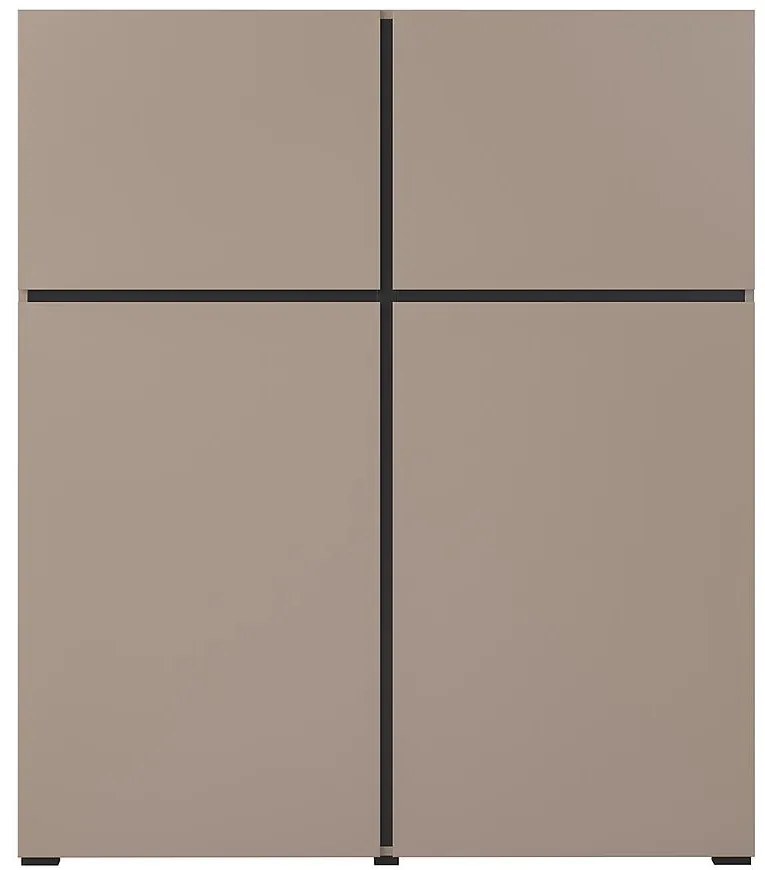 Komoda Wysoka Cross 4d Congo/Čierna