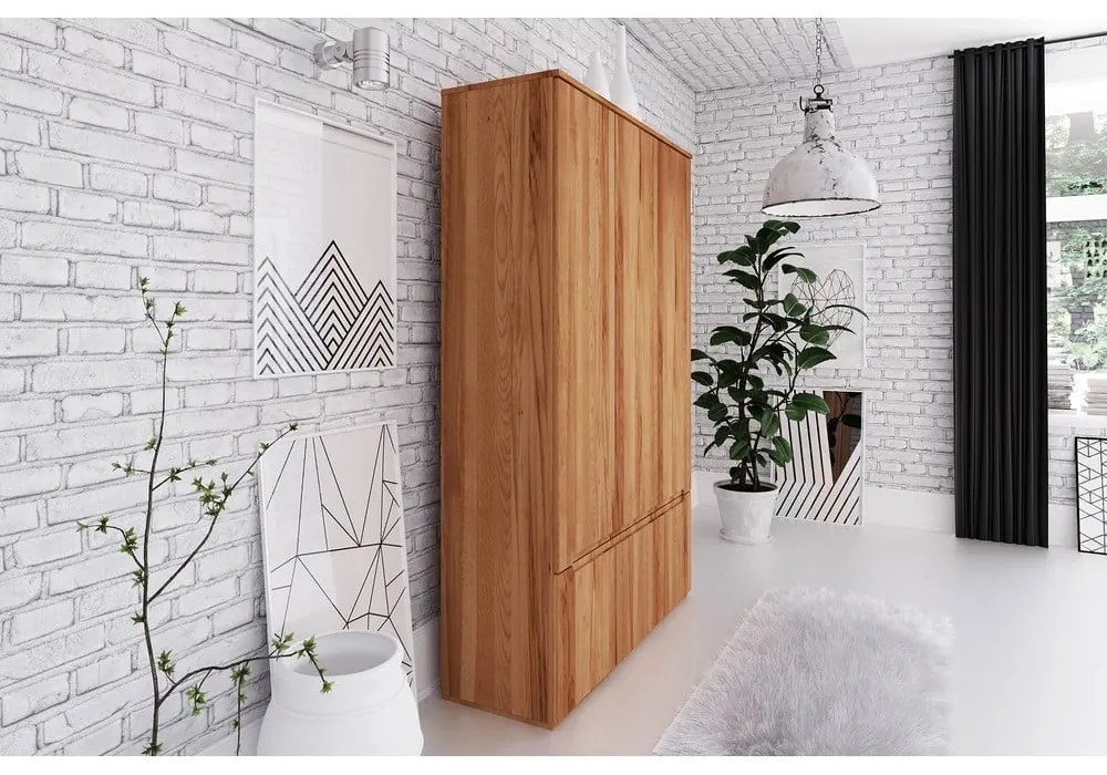 Šatníková skriňa z bukového dreva 135x206 cm Vento 3 - The Beds