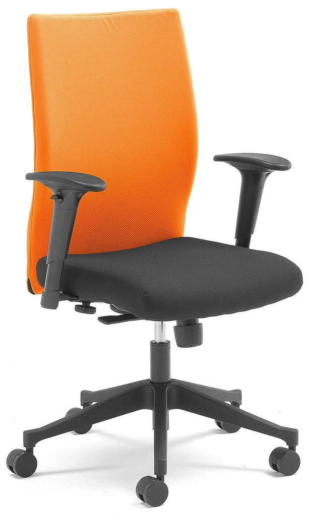 Kancelárska stolička s odnímateľným poťahom MILTON, oranžová / čierna