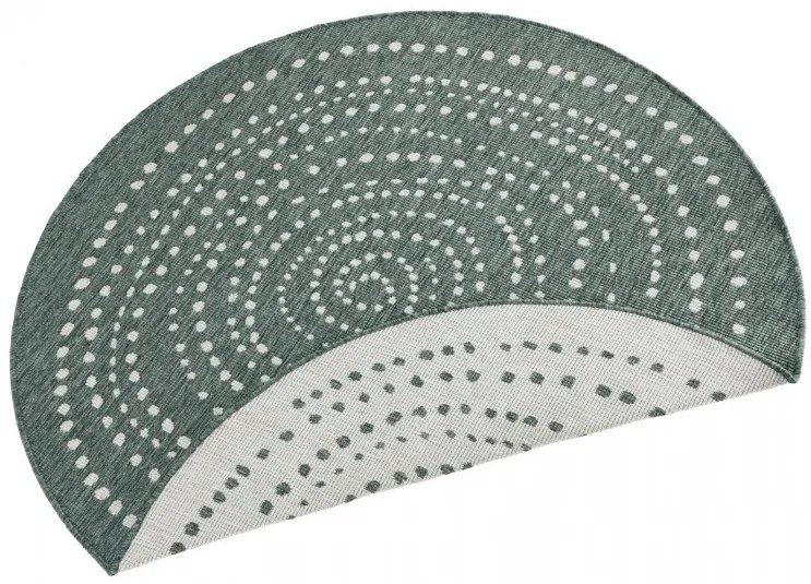 Hanse Home, Kusový koberec Twin-Wendeteppiche 103111 grün creme kruh – na von aj na doma, 200x200 (priemer) kruh, zelená, chodba / predsieň