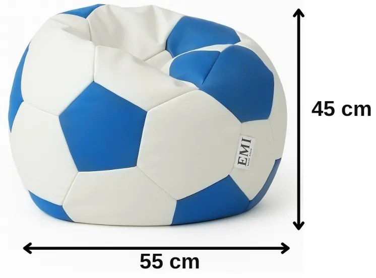 Sedací vak futbalová lopta malá bielomodrý EMI