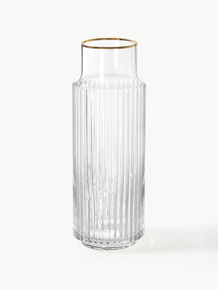 Ručne fúkaná karafa so zlatým okrajom Aleo, 1 l