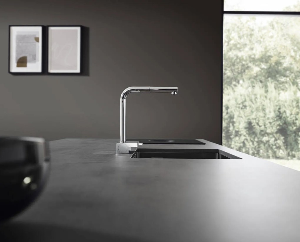 Hansgrohe Aquno Select M81, páková kuchynská batéria 250, vyťahovateľný výtok, 2jet, chrómová, HAN-73836000