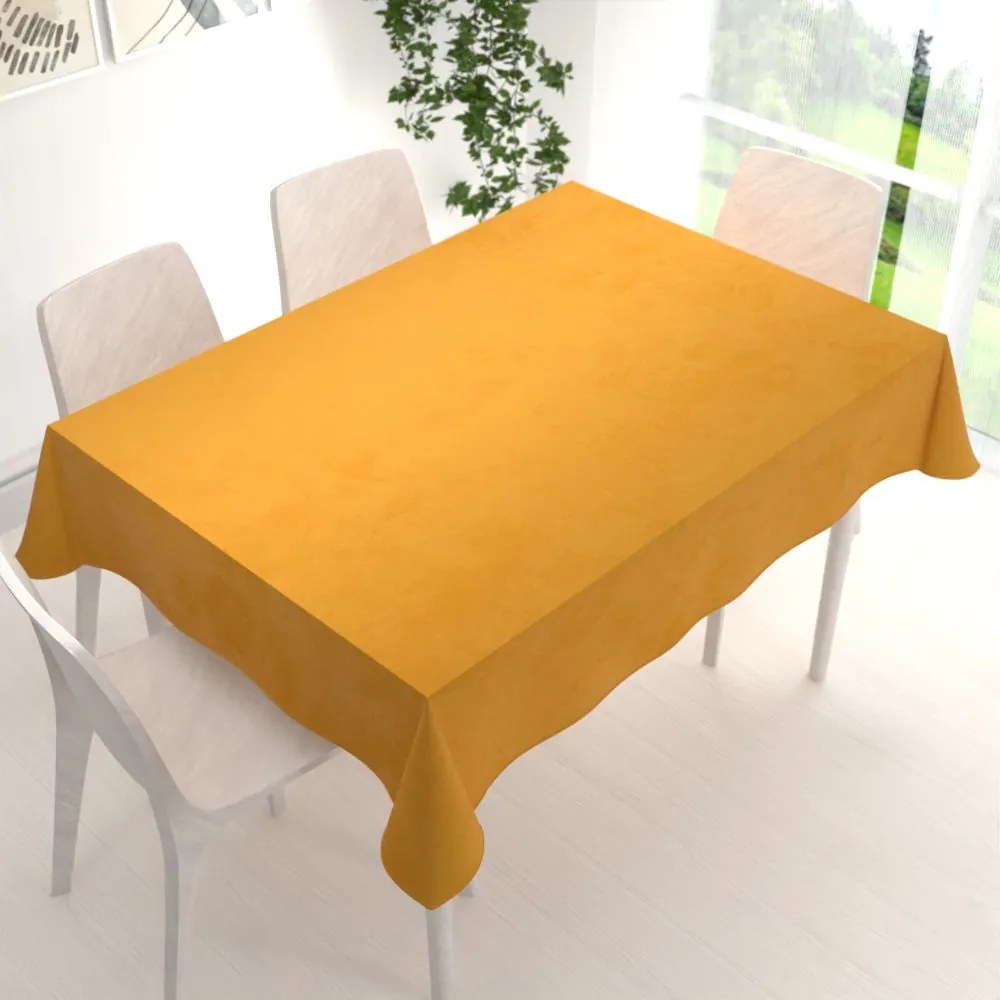 Biante Veľký zamatový obdĺžnikový obrus Velvet Premium SVP-008 Medový 160x200 cm