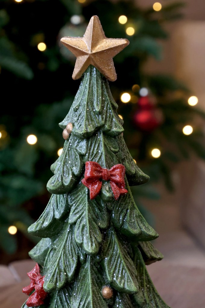 Zelený vianočný stromček s darčekmi Noël Tree z polyresinu – Ø 12*20,5 cm