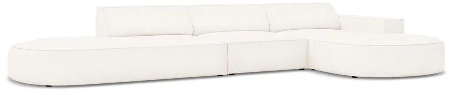 Béžová rohová pohovka z textílie bouclé (pravý roh) Jodie – Micadoni Home