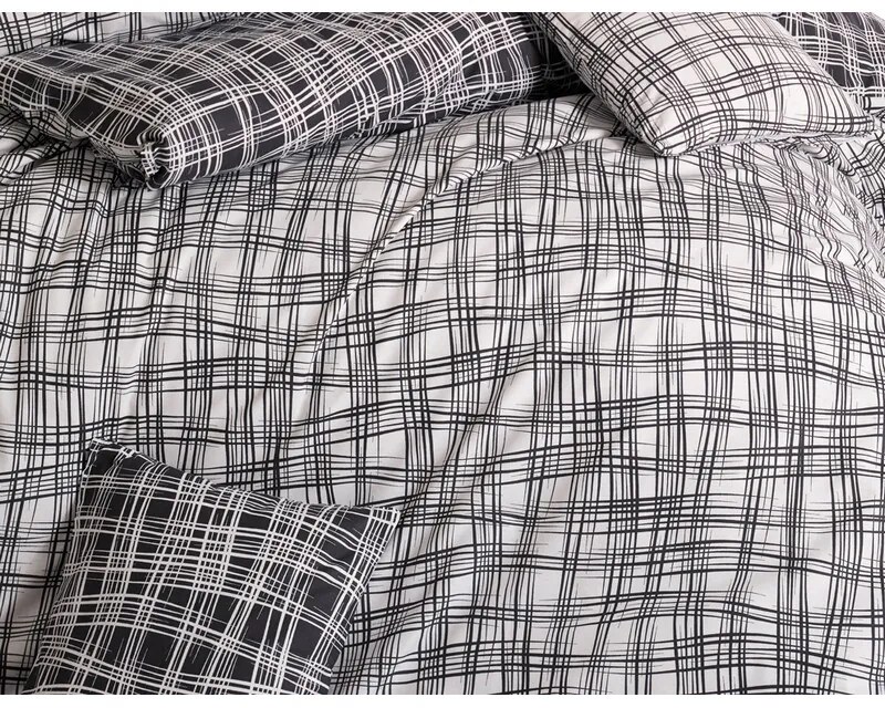BedTex Bavlnené obliečky Straw čierna, 220 x 200cm, 2 ks 70 x 90 cm