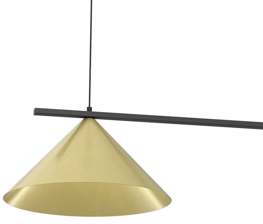 Závesné svietidlo Capital, 2x zlaté kovové tienidlo, (fi 46cm), b