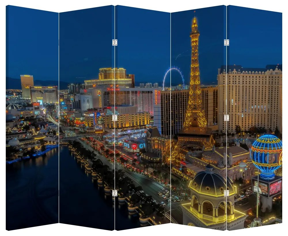 Paraván - Nočné Las Vegas (210x170 cm)