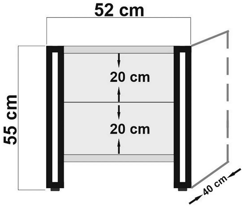 Dizajnový nočný stolík Ilaria 52 cm borovica