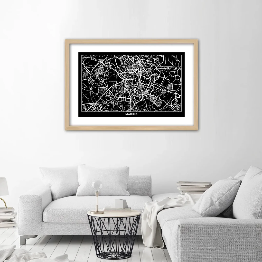 Gario Plagát City plan Madrid Farba rámu: Bez rámu, Rozmery: 30 x 20 cm