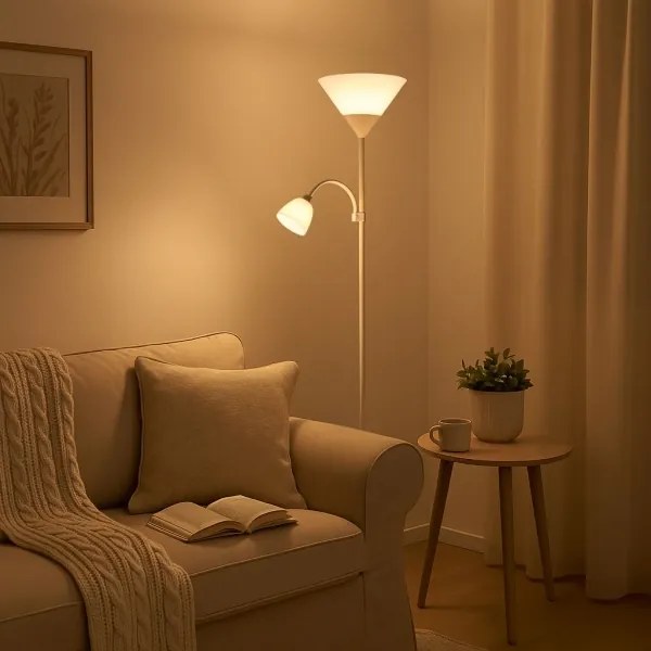 Brilagi - Stojacia lampa ARIANA 1xE27/100W/230V + 1xE14/25W biela