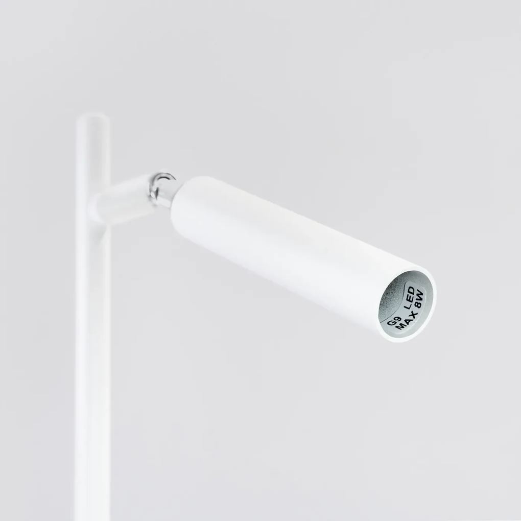 Stolná lampa Pastelo, 1x biele kovové tienidlo
