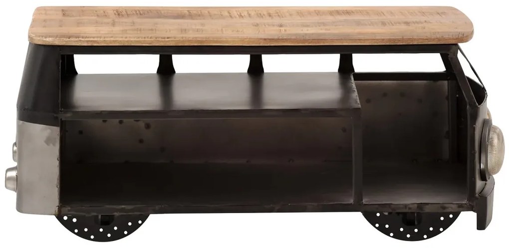 furniture-nabytek.cz - Masívny konferenčný stolík Camper z kovu a dreva, lakovaný, šedá farba