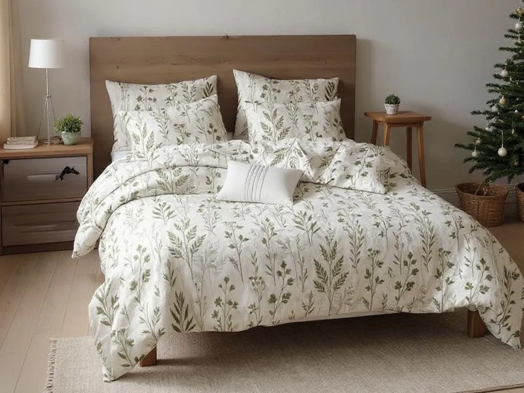 Obliečky z Renforcé bavlny LEAFORA biele Rozmer obliečky: 2 ks 70 x 90 cm | 200 x 220 cm