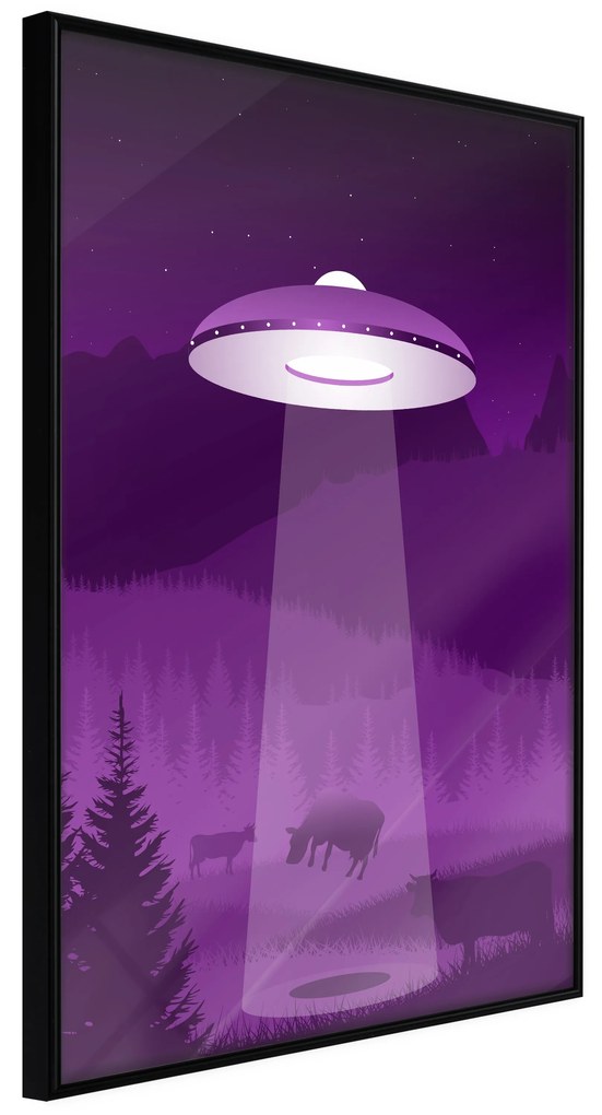 Artgeist Plagát - Ufo [Poster] Veľkosť: 20x30, Verzia: Čierny rám s passe-partout