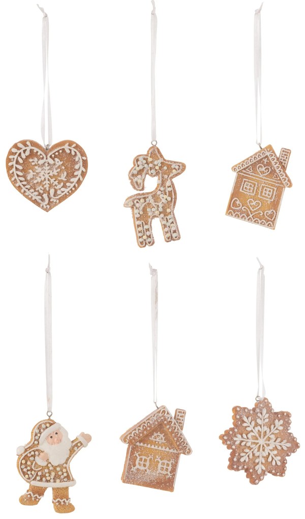 Set 6ks závesná dekorácia perníček Ginger - 8*1*9 cm