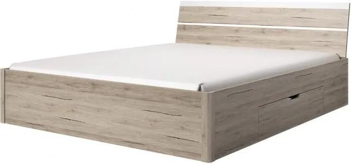 Art Elb DELTA spálňový komplet dub san remo posteľ 160 s úložným priestorom