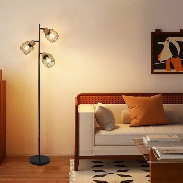 Brilagi - Stoječa svetilka BASKLITE 3xE27/15W/230V les/črna