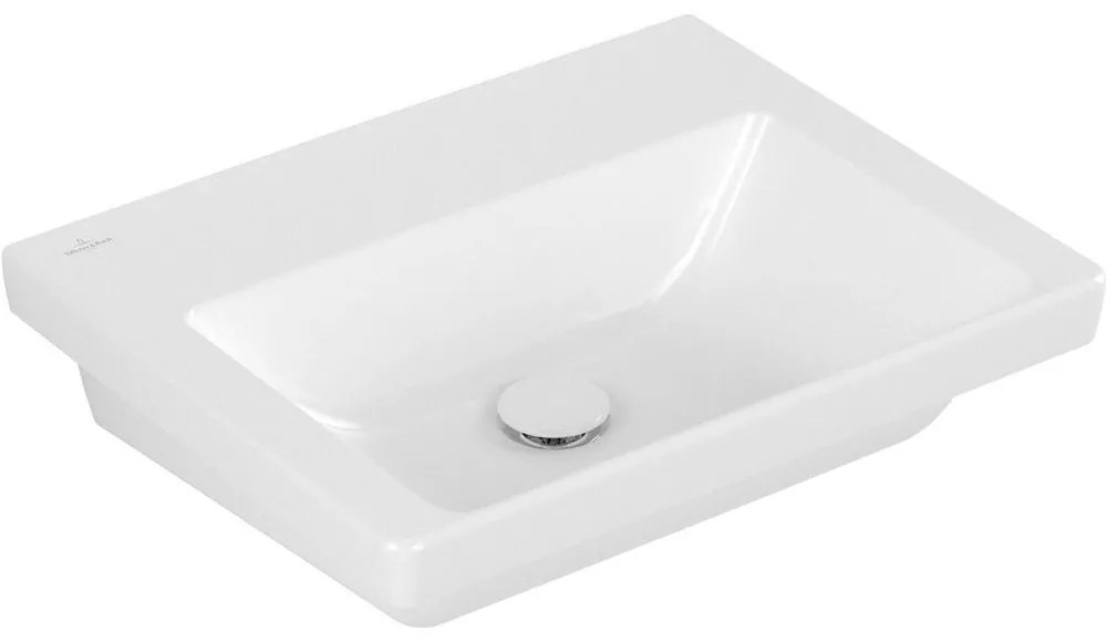 VILLEROY & BOCH Subway 3.0 umývadlo na skrinku bez otvoru, bez prepadu, 550 x 440 mm, biela alpská, 4A70F601