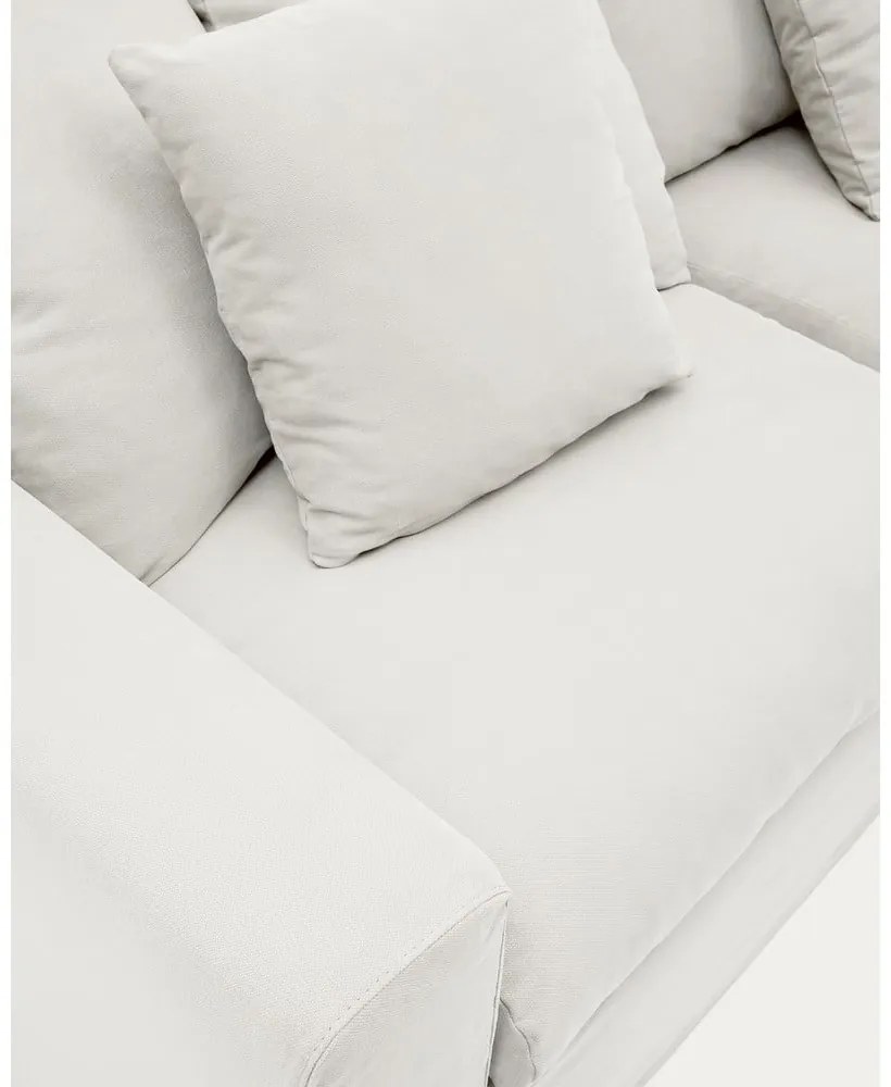 Biela ľanová pohovka 240 cm Nora – Kave Home