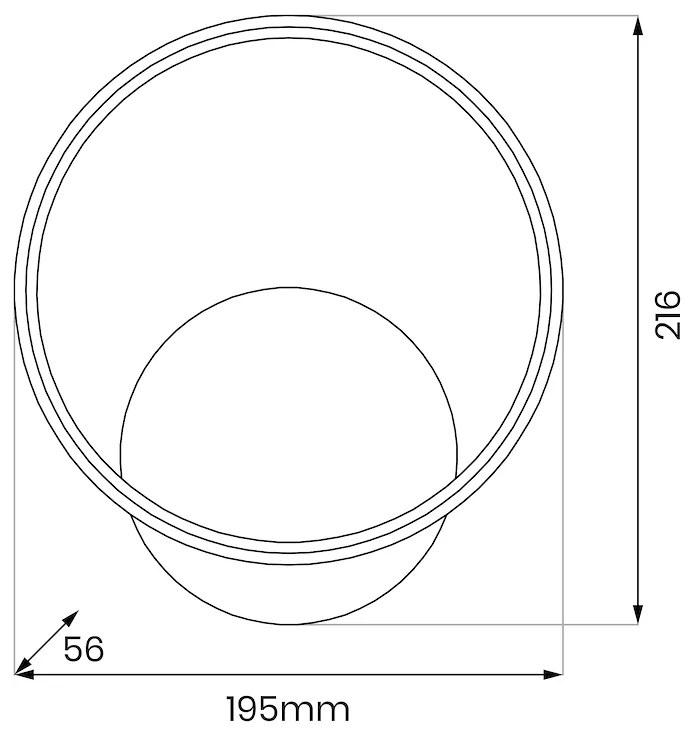 Nástenné LED svietidlo Hoop, 1x LED 7w, 4000k, ch