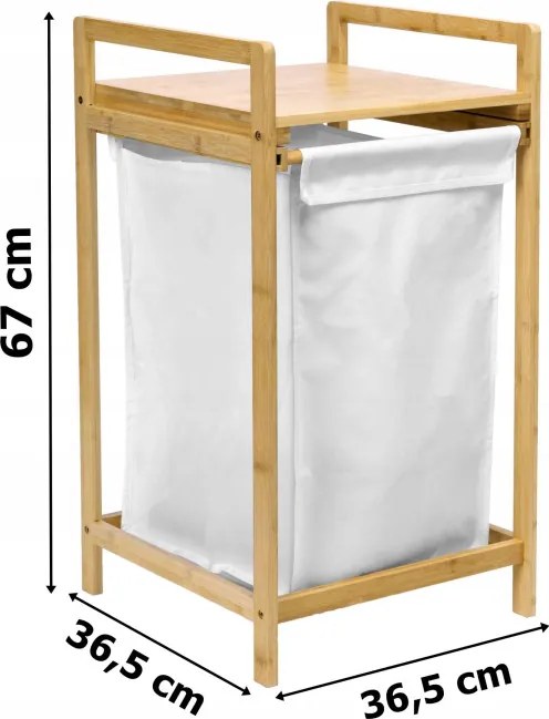 Kôš na bielizeň bambusový HANOI 40 l biely