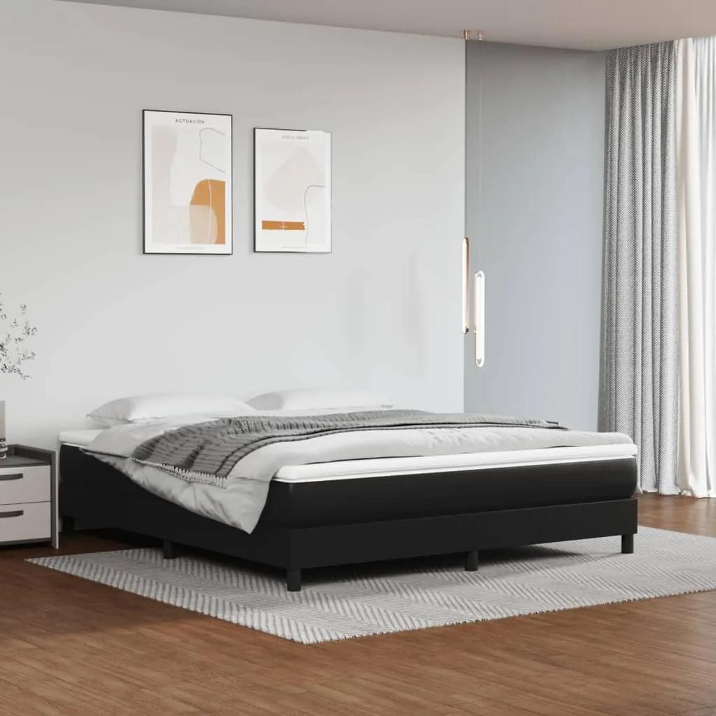 Boxspring posteľ s matracom čierna 180x200 cm umelá koža 3144273