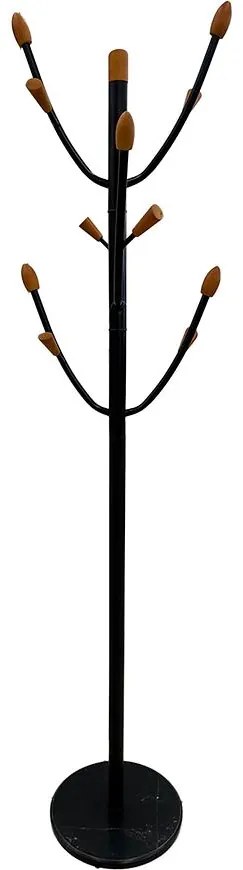 Vešiak kovový Lissaro 9063 čierna/prirodzené