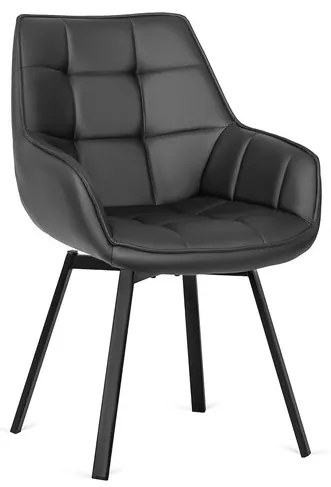 Kožená stolička Ancona otočná o 360° čierna