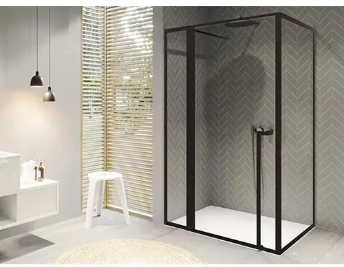 Sprchové dvere s bočnou stenou Riho Lucid GD203 XL 110x100x200 cm farba rámu čierna GD211W100