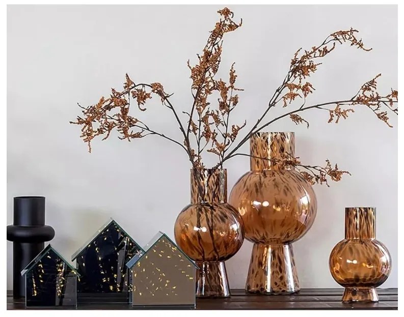 LED sklenený domček ELITE, sivý - viac veľkostí Veľkosť: L